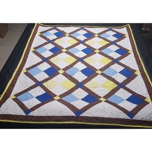 All Squared Up Quilt Full Size Handmade 51.5 x 67.5